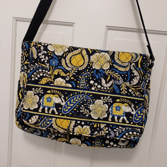 Vera Bradley Large Messenger Bag Retired Pattern "Ellie Blue" Work/School/Travel - Picture 7 of 11